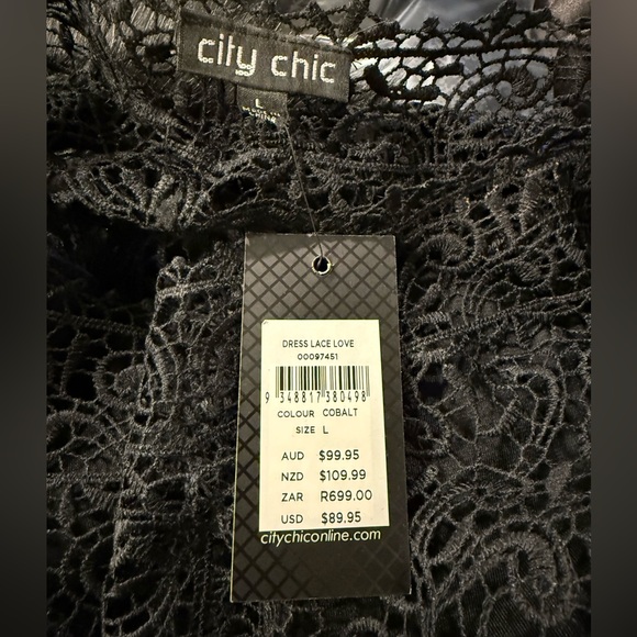 City Chic Lace Love Dress Cobalt Blue NWT - Picture 4 of 4